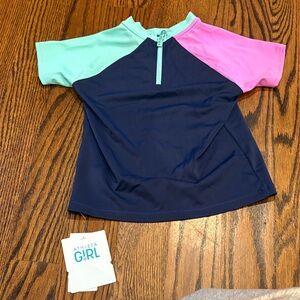 Athleta Kids Swim Rashguard in Navy, Pink, and Mint